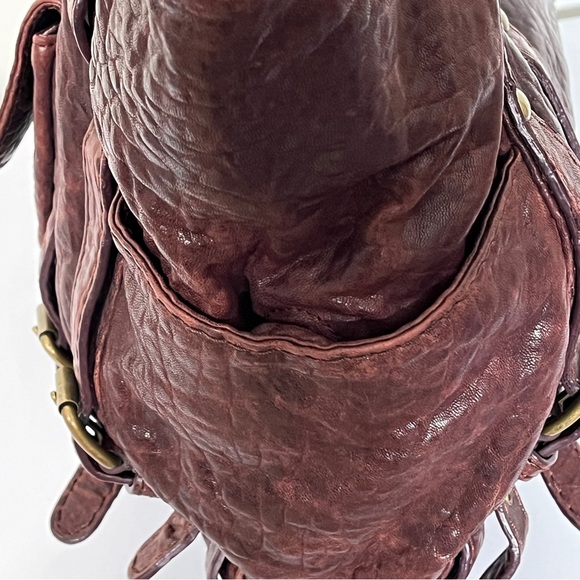 Kooba Ana Burgundy Glazed Pebble Leather Handbag - Picture 4 of 12